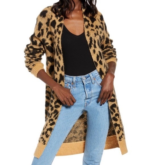 NEW Nordstrom BP. Leopard print cardigan sweater xxs - Picture 3 of 7